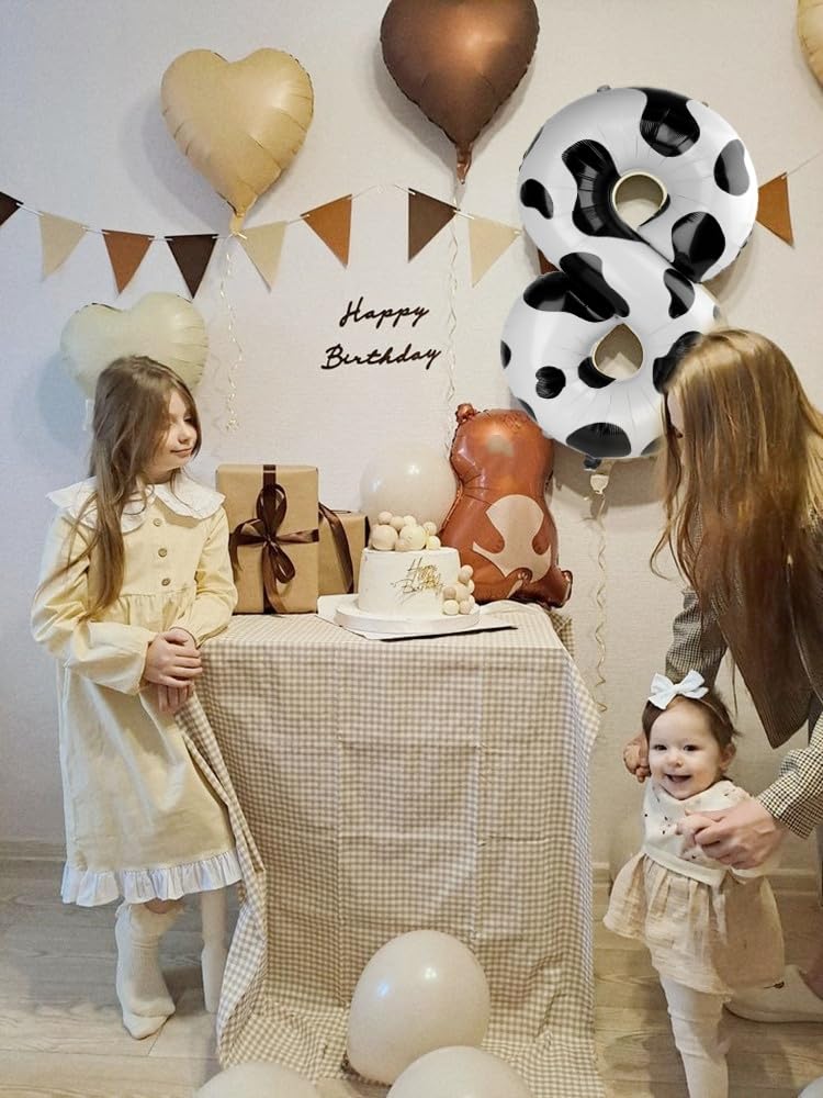 Mluchee Numbers Balloon 3 – 40-Inch White & Black Birthday Party Decor