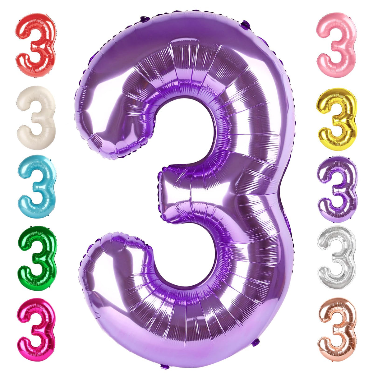 Mluchee 40-Inch Purple Numbers Balloon – Large Birthday & Wedding Decor (3, 13, 30, 31)