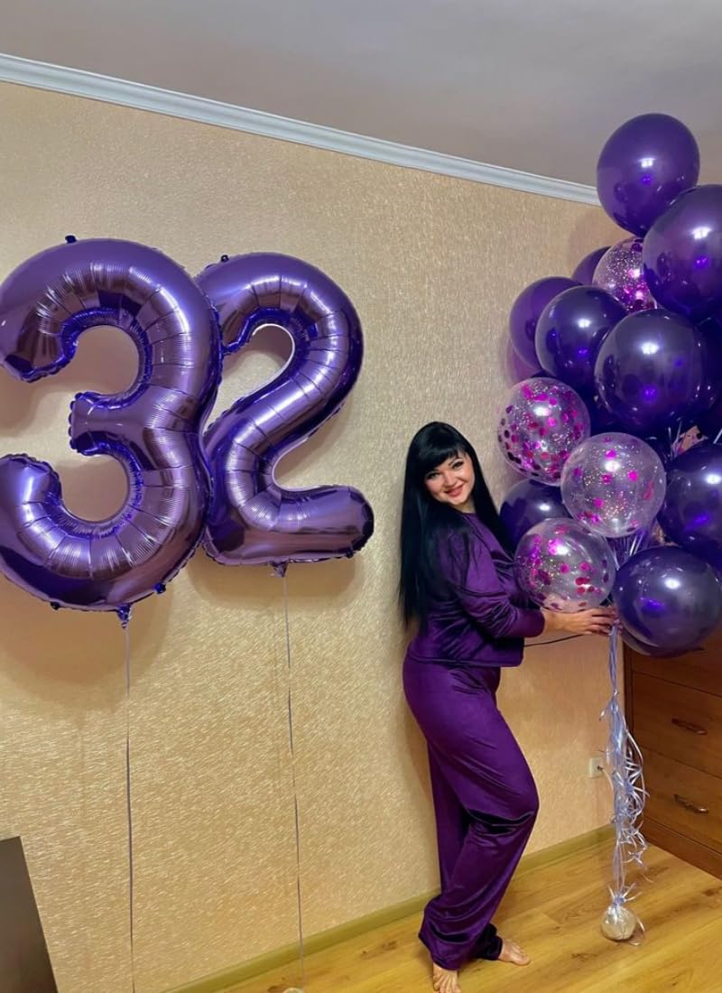 Mluchee 40-Inch Purple Numbers Balloon – Large Birthday & Wedding Decor (3, 13, 30, 31)