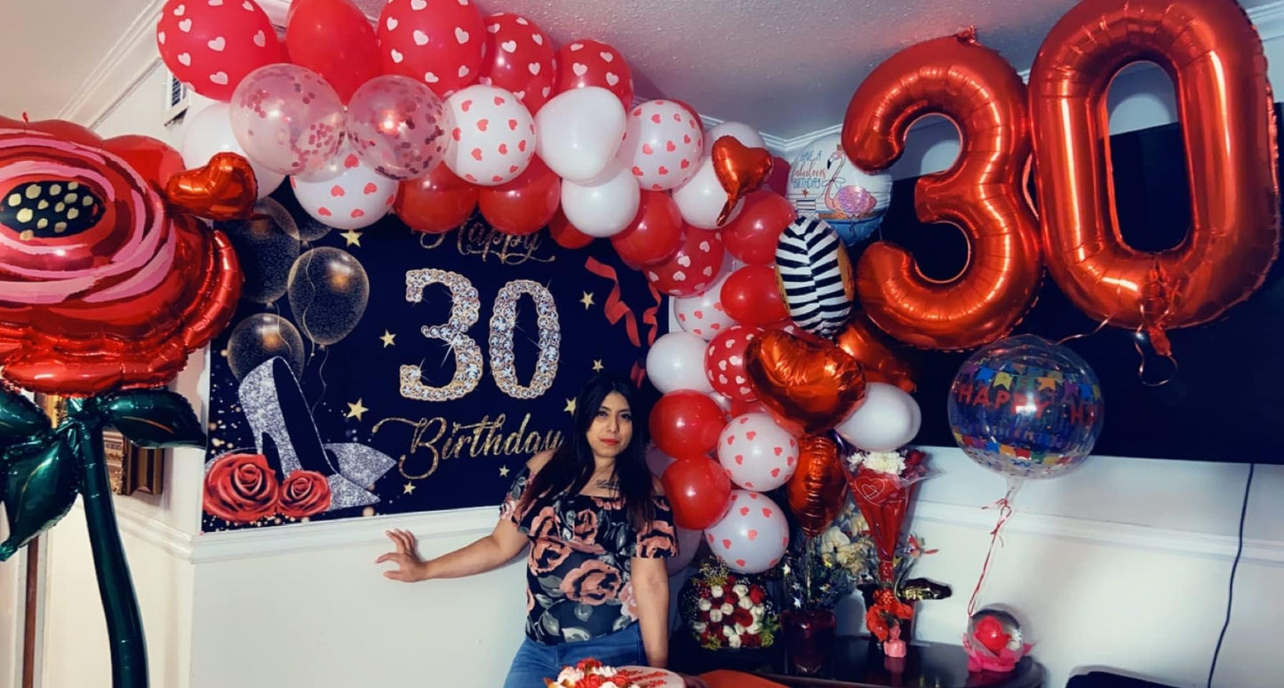 Mluchee Numbers Balloon 40inch Red – Large Birthday & Party Decor