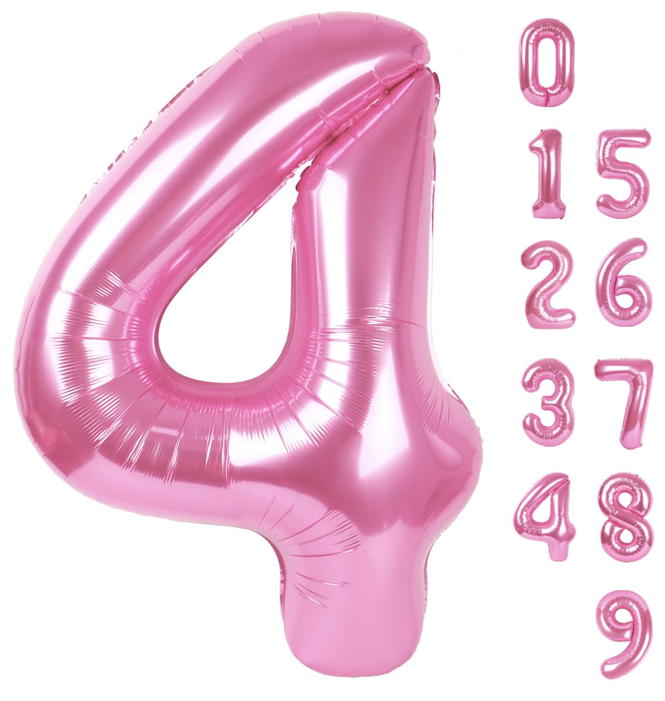 Mluchee Pink 40-Inch Number Balloon 4 – Birthday, Graduation & Anniversary Decor