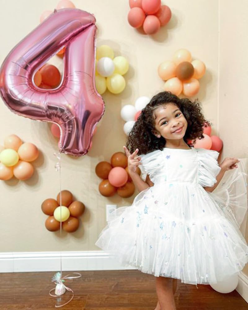 Mluchee Pink 40-Inch Number Balloon 4 – Birthday, Graduation & Anniversary Decor