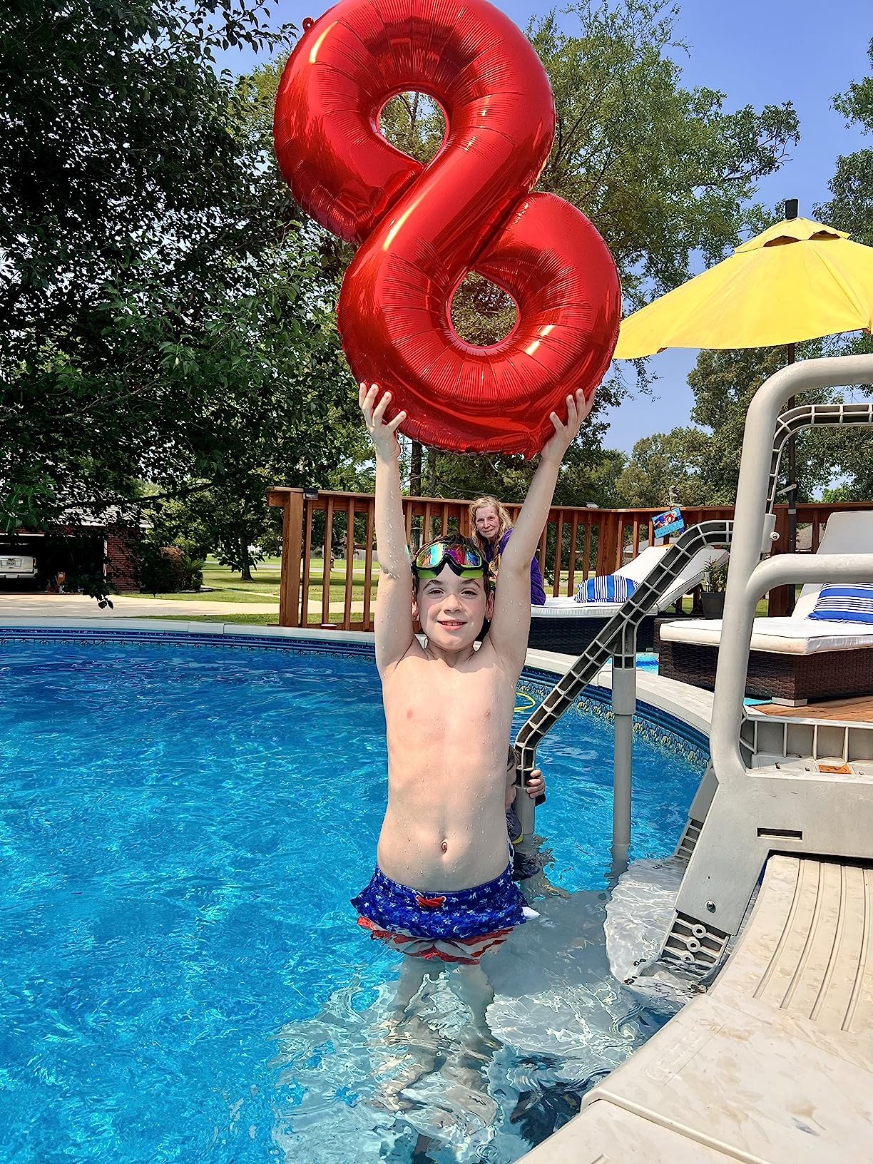 Mluchee 40-Inch Number 8 Balloon – Red Birthday & Event Decor