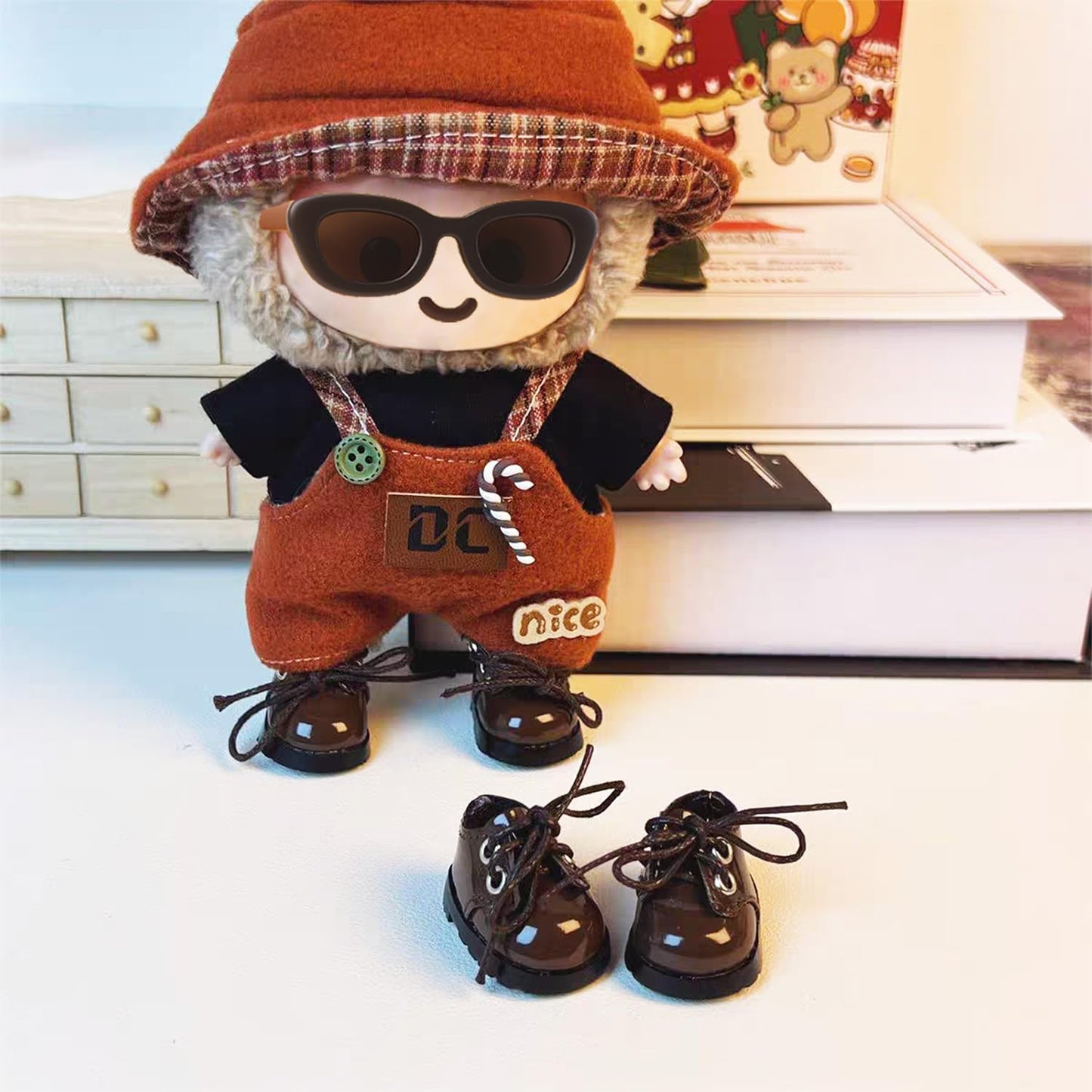 MM MEGIJAKI 3 Pairs Mini Shoes for 1/8 BJD Dolls – PU Leather Elf Shoes (3 Colors)