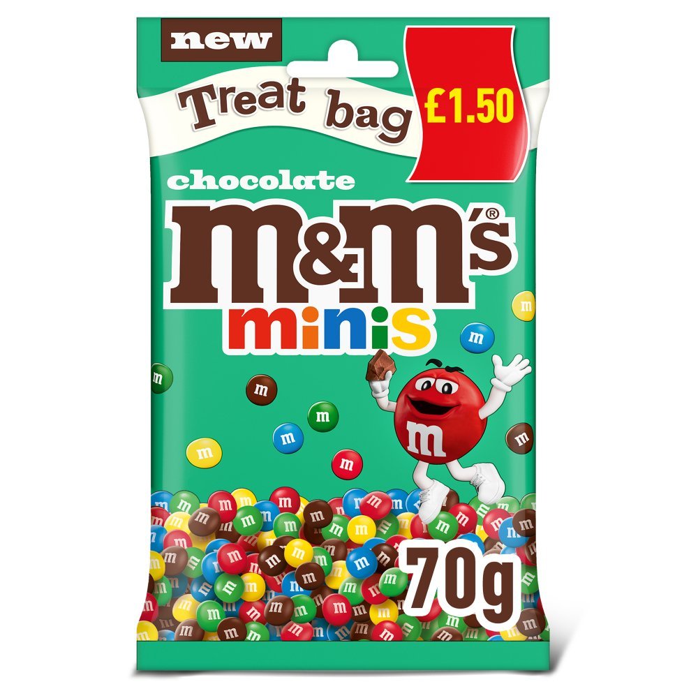 M&M's Minis Bites Milk Chocolate Treat Bag PMP 70g (Box of 16)