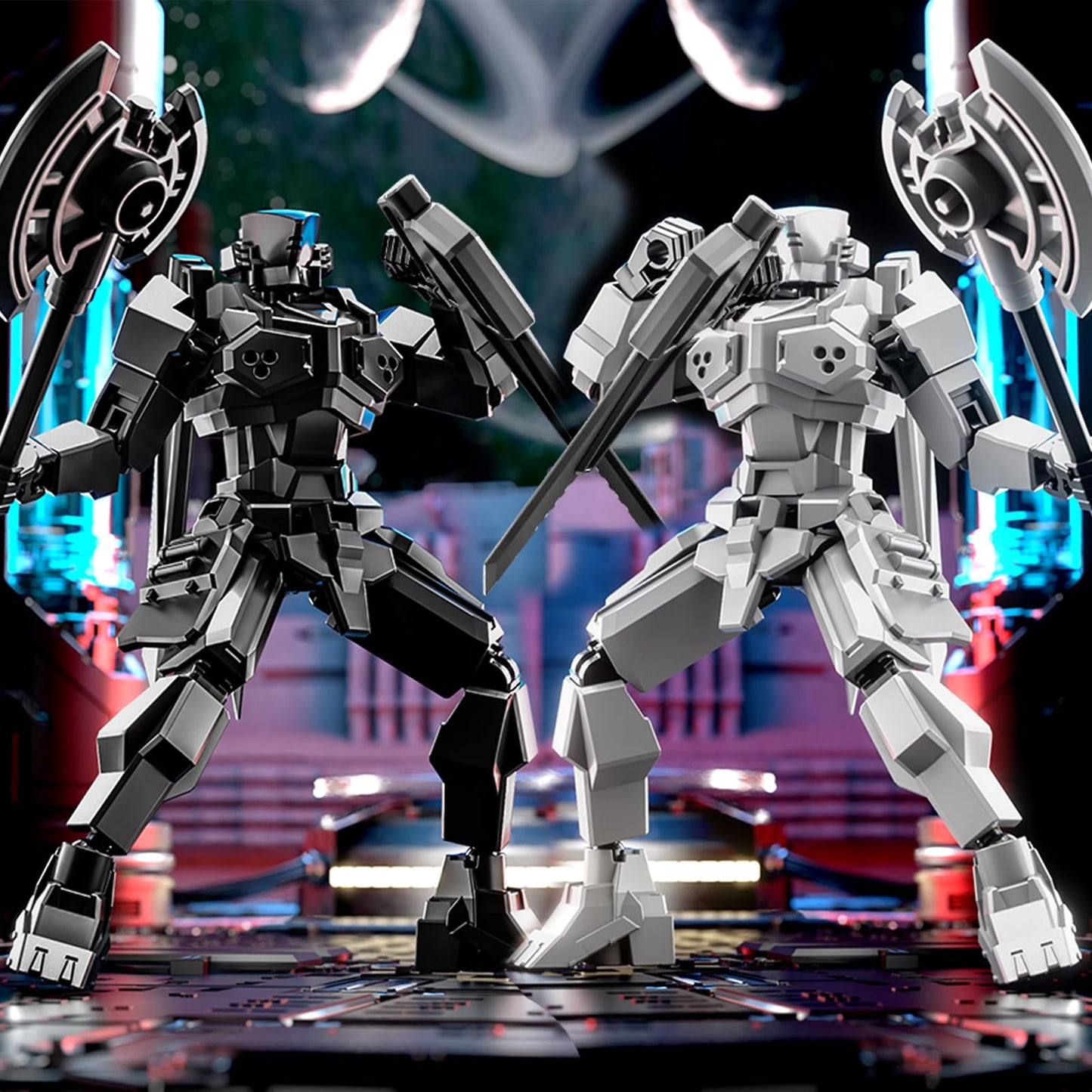 MMXBGS T13 Action Figure Set – Assembled Shield Warrior, Gray & Black