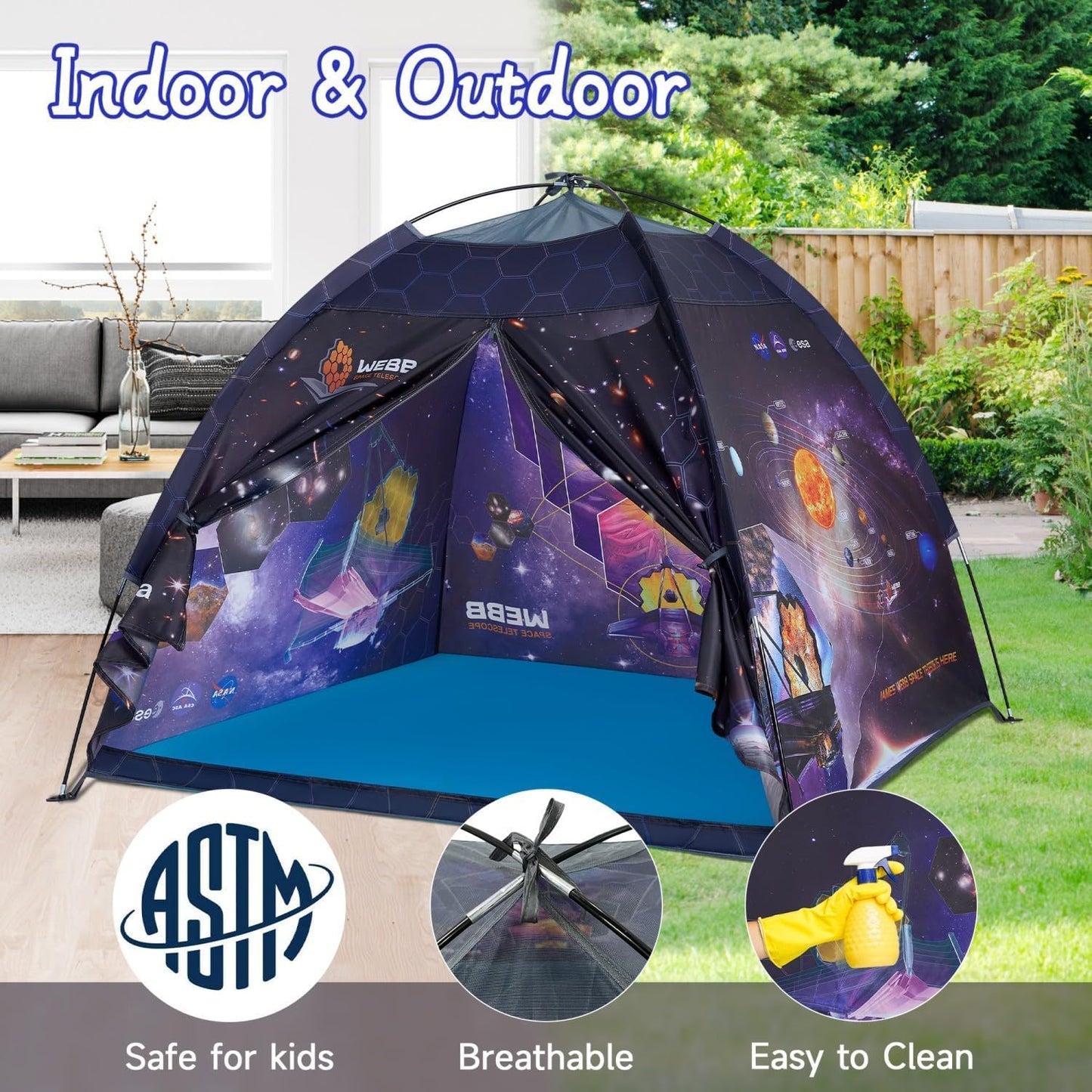 Mnagant James Webb Space Telescope Kids Play Tent — Indoor/Outdoor 61x61x45 in
