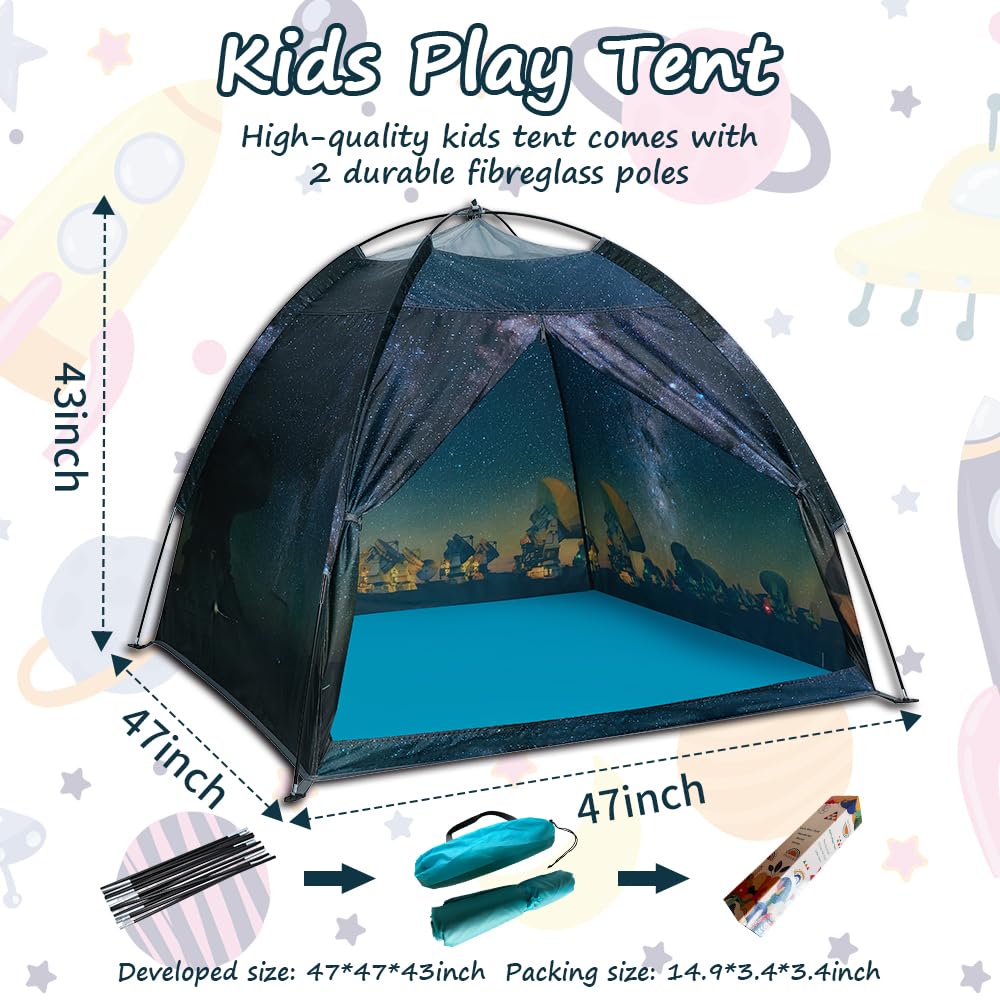 Mnagant Kids Play Tent – Starry Space World Dome, 47x47x43 inches