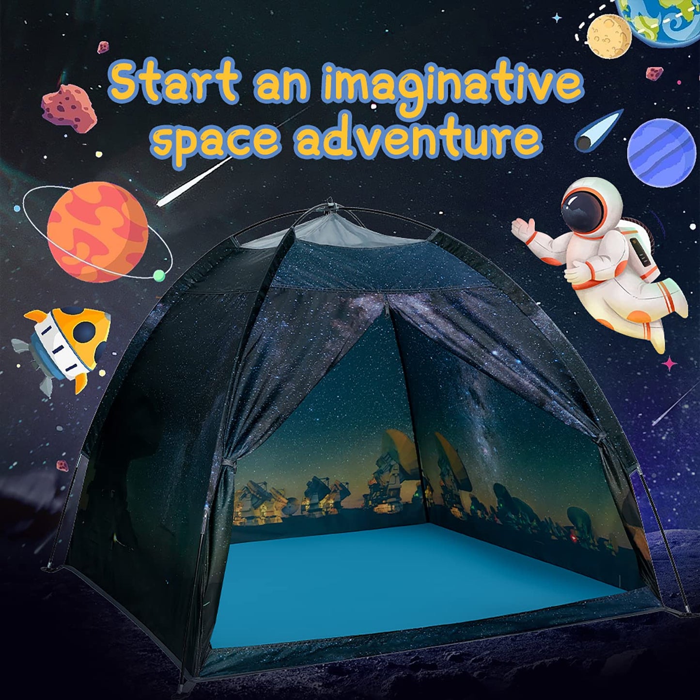 Mnagant Kids Play Tent – Starry Space World Dome, 47x47x43 inches