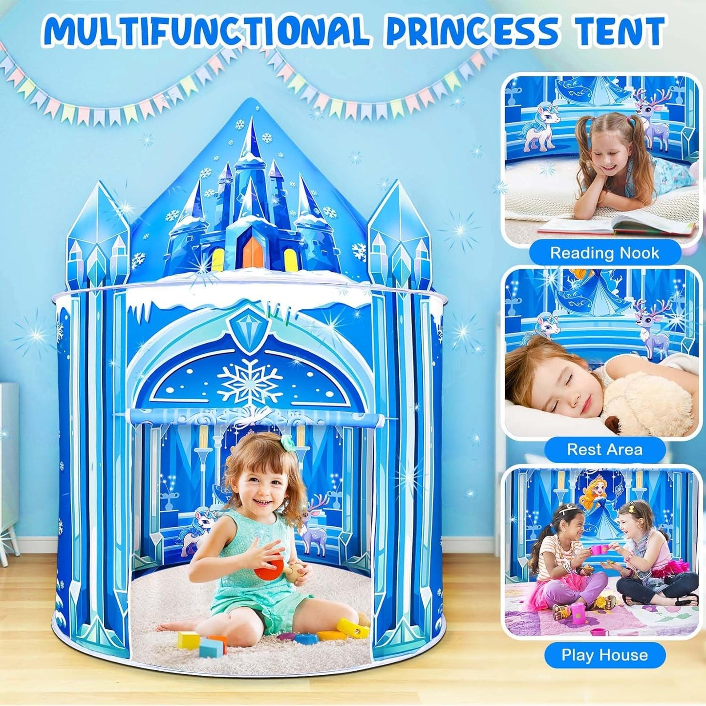 Mnagant Princess Play Tent – Ice Castle Playhouse for Indoor & Outdoor Fun (51" x 40")