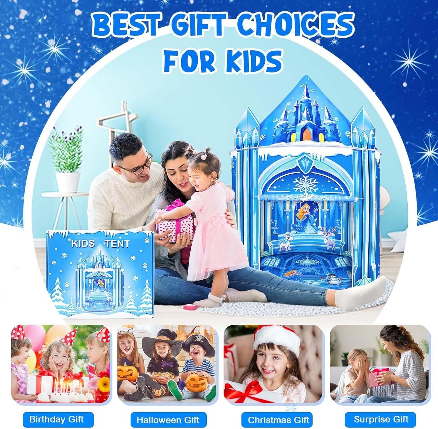 Mnagant Princess Play Tent – Ice Castle Playhouse for Indoor & Outdoor Fun (51" x 40")
