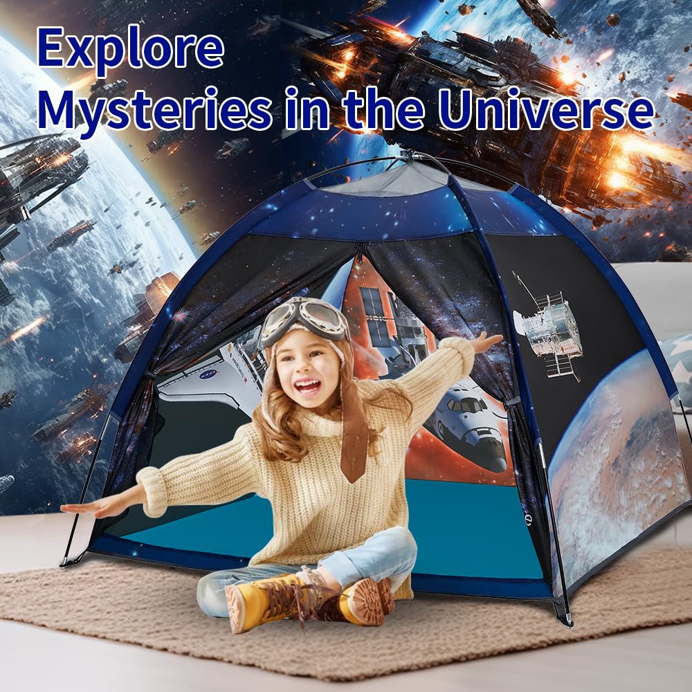 Mnagant Space Shuttle Atlantis Play Tent – Hubble Dome for Kids | Indoor Pop-Up Playhouse 47x47x43