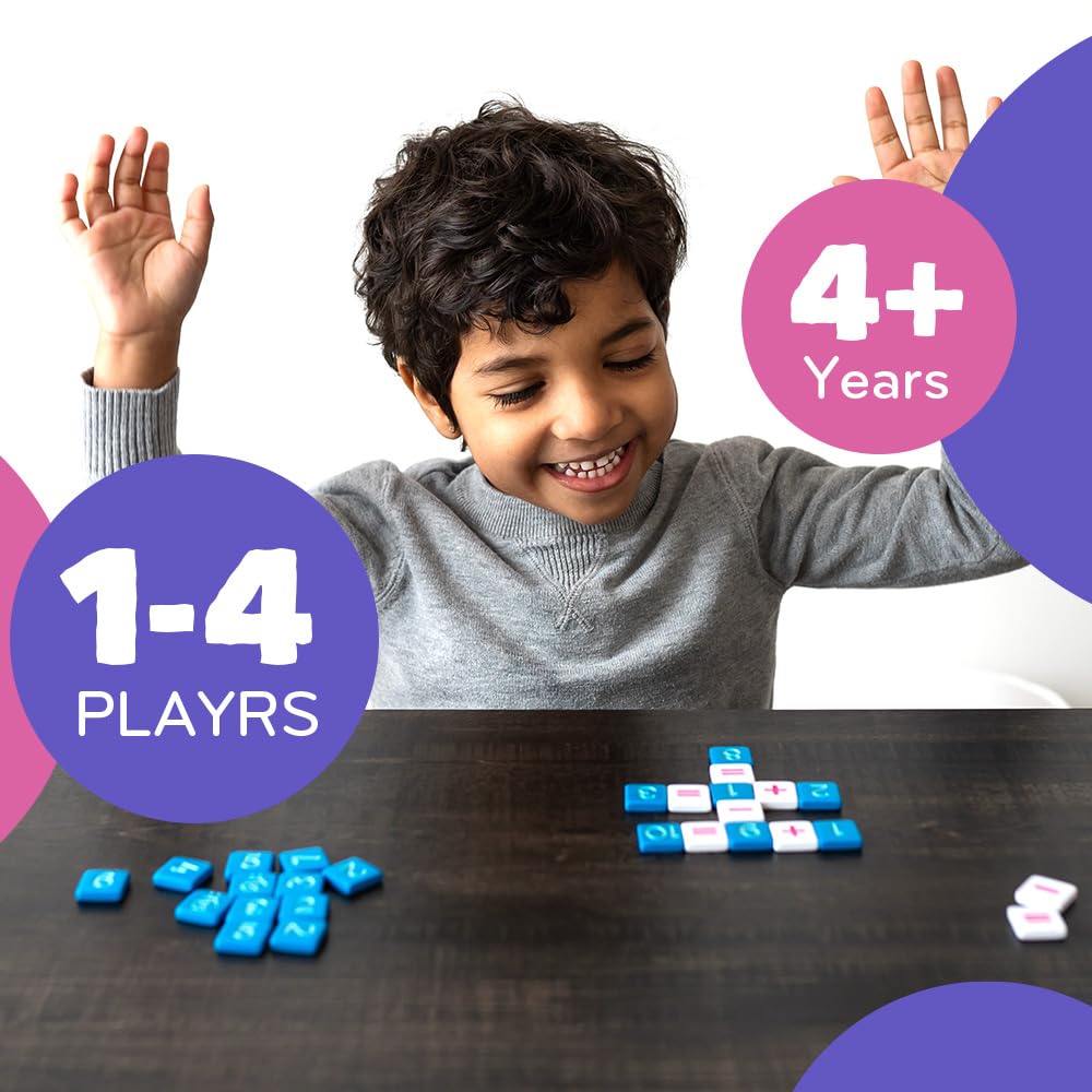 MÖBI Mobi Kids Educational Math Game – Crossword Grid & Operation Tiles (Ages 4-8)