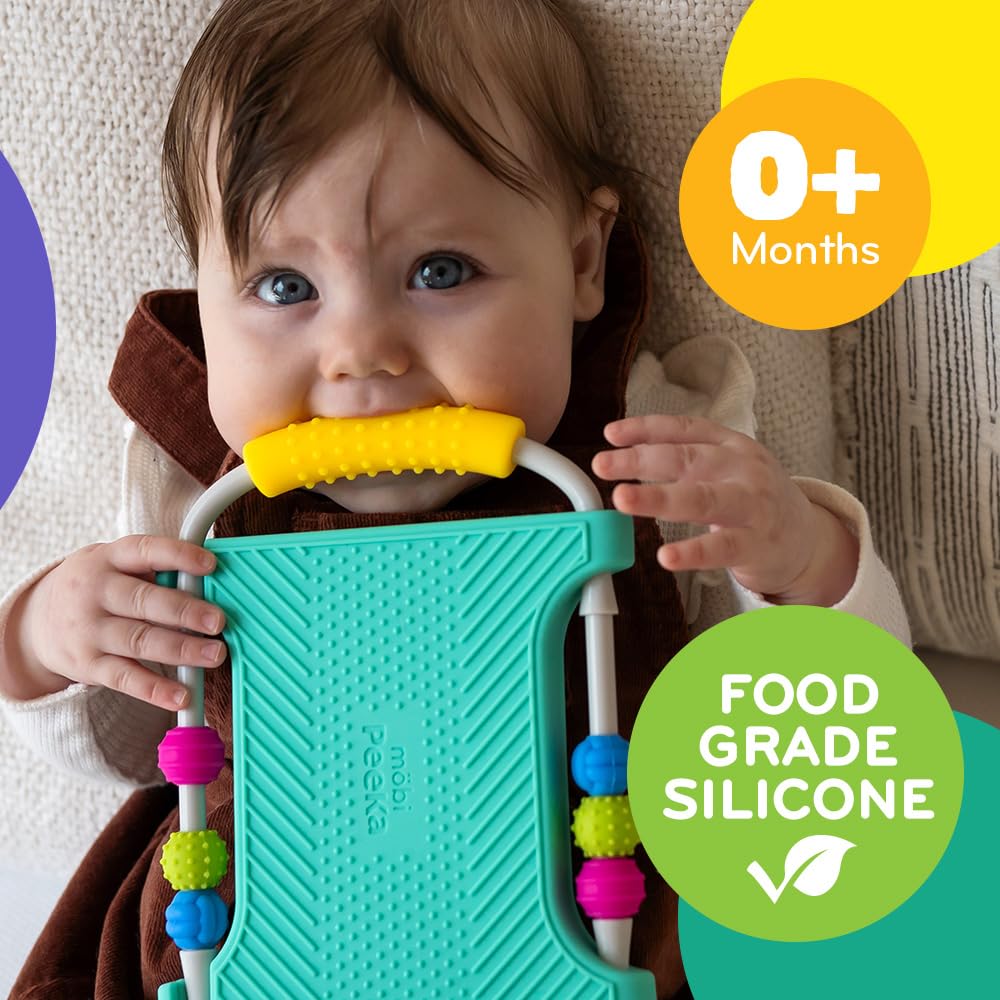 MÖBI Mobi Peeka Activity Toy – Tummy Time Mirror for Babies | Food-Grade Silicone, BPA & Phthalate Free