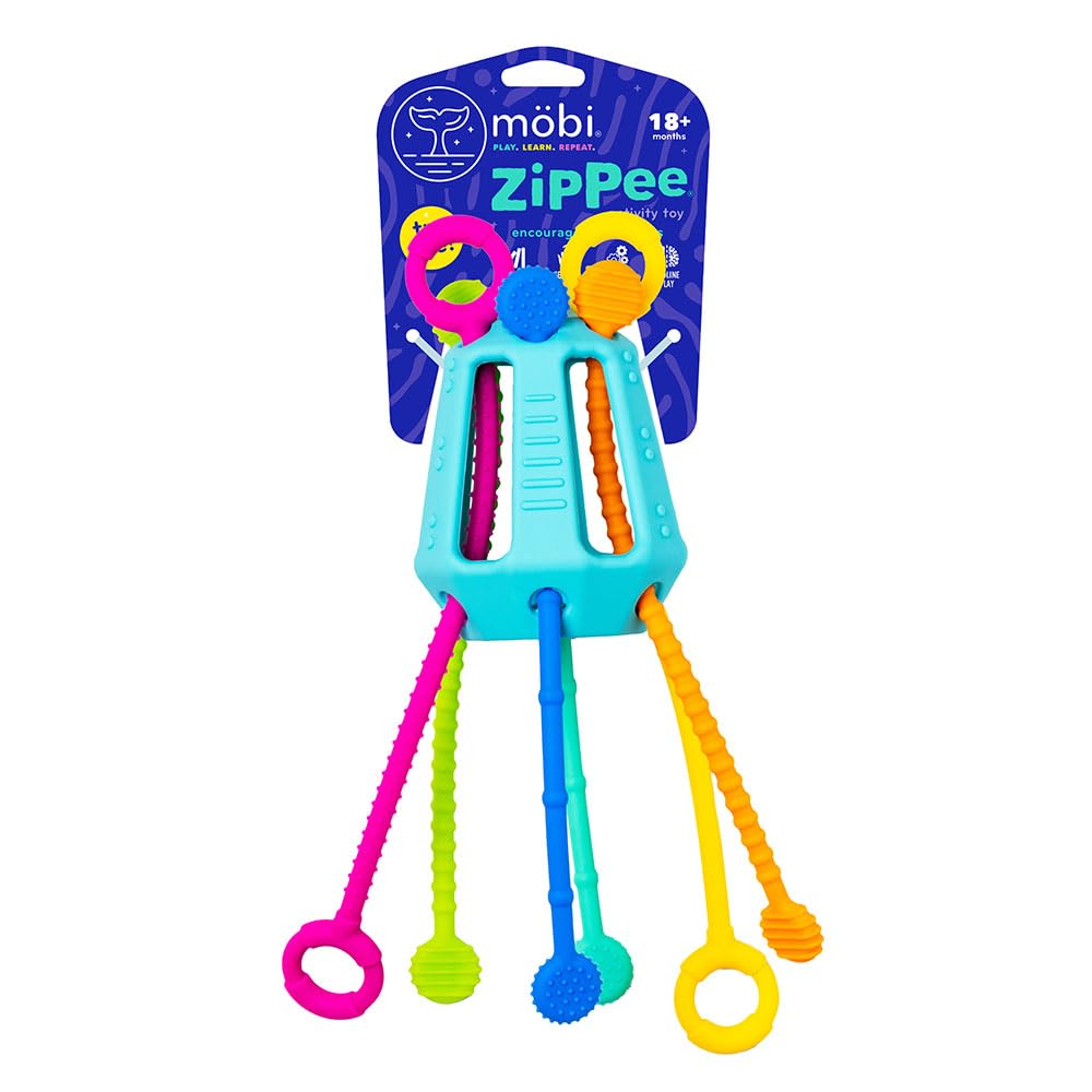 MÖBI Mobi Zippee Activity Toy — Sensory & Montessori Learning for Toddlers, BPA-Free Silicone
