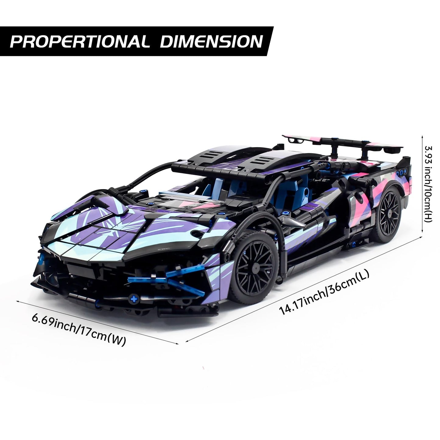 MOCBROPCS 1:14 RC Car Building Kit – 1314 Pieces, 2-in-1 Moveable or Static, Rechargeable Battery