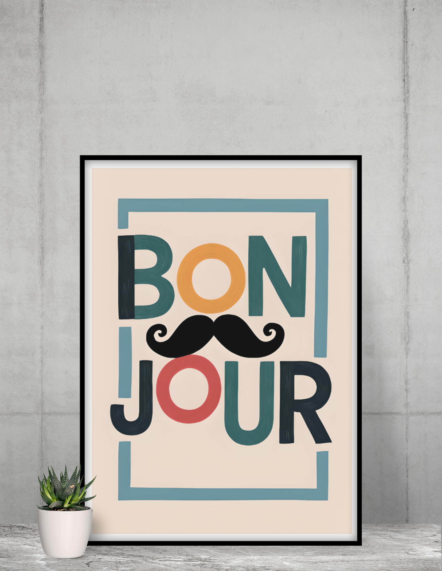 Bonjour Wall Art – French Café Poster