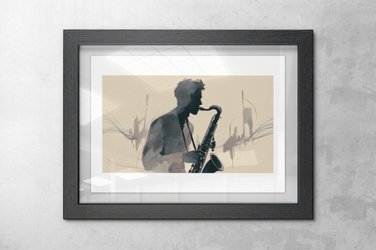 Abstract Saxophone Player Wall Art
