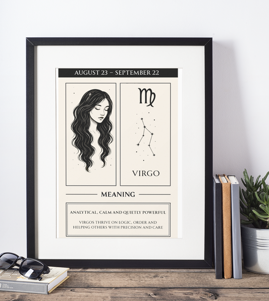 Virgo Zodiac Poster – Meaningful Art Print with Zodiac Imagery – Perfect Gift for Astrology Lovers (Physical Print)