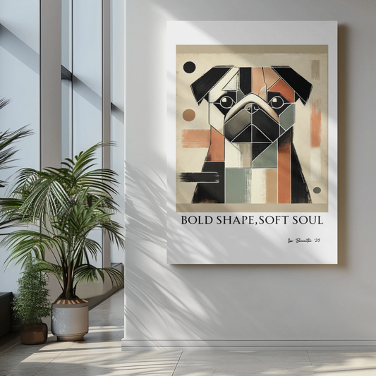 Geometric Dog Wall Art - “Bold Shape, Soft Soul”