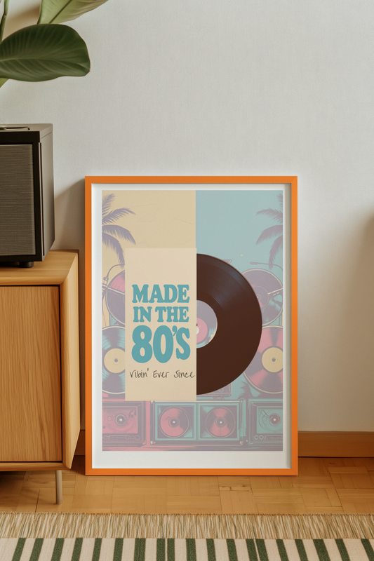 80s Retro Vinyl Record Poster