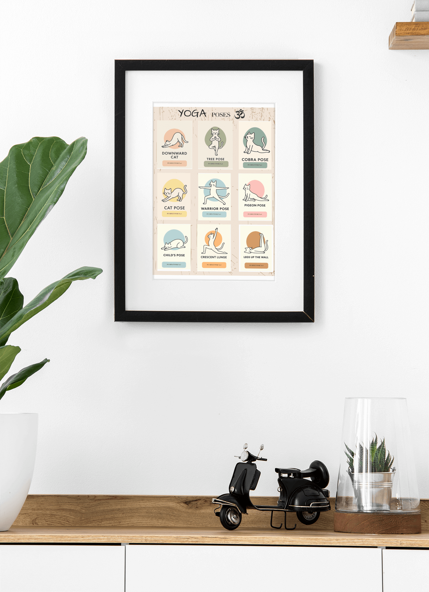 Funny Cat Yoga Wall Art