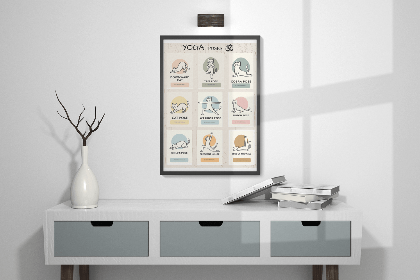 Funny Cat Yoga Wall Art