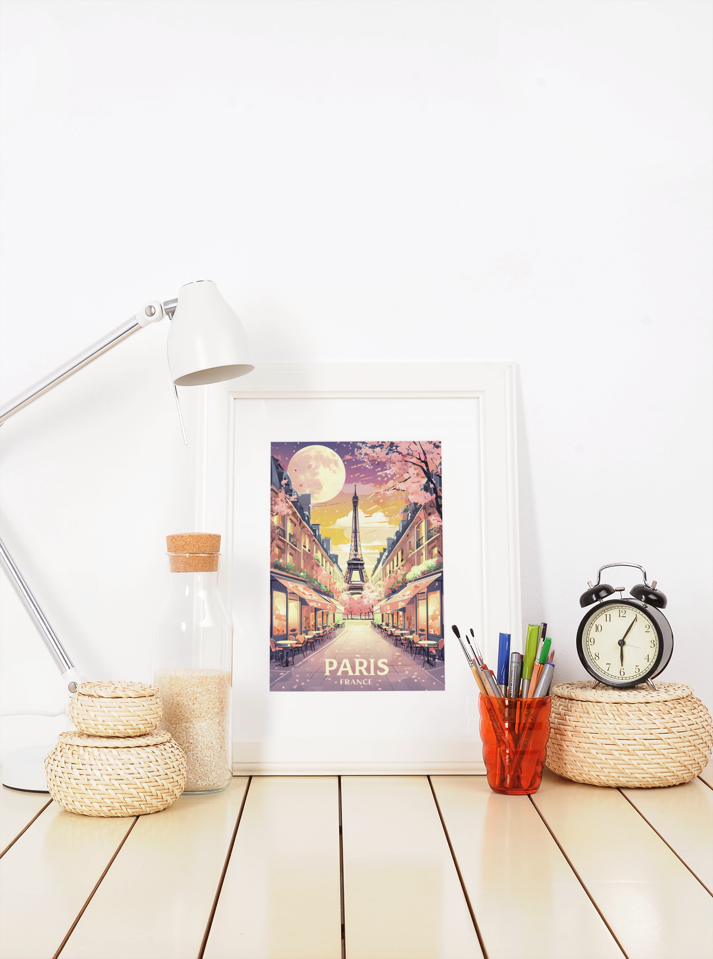 Paris Wall Art – Eiffel Tower Sunset Print