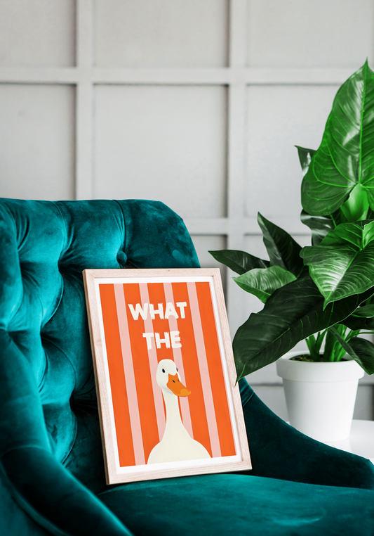 What The Duck Wall Art – Minimalist Animal Poster