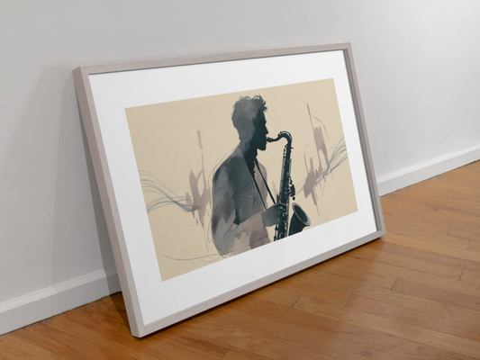 Abstract Saxophone Player Wall Art