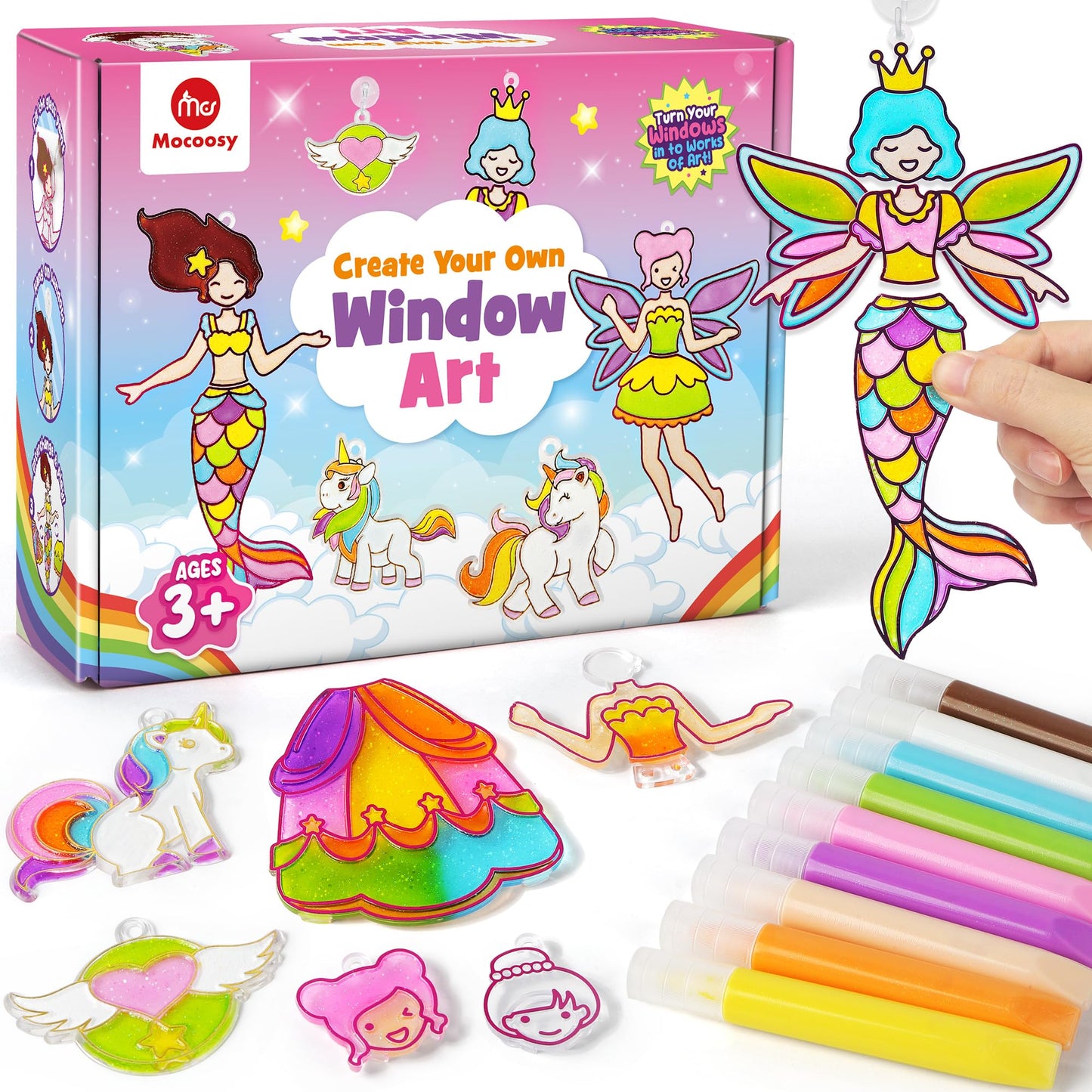 Mocoosy Princess Window Art Kit – DIY Suncatchers for Kids Aged 4-8