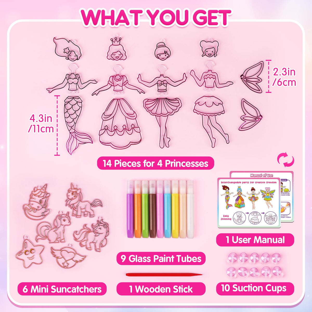 Mocoosy Princess Window Art Kit – DIY Suncatchers for Kids Aged 4-8