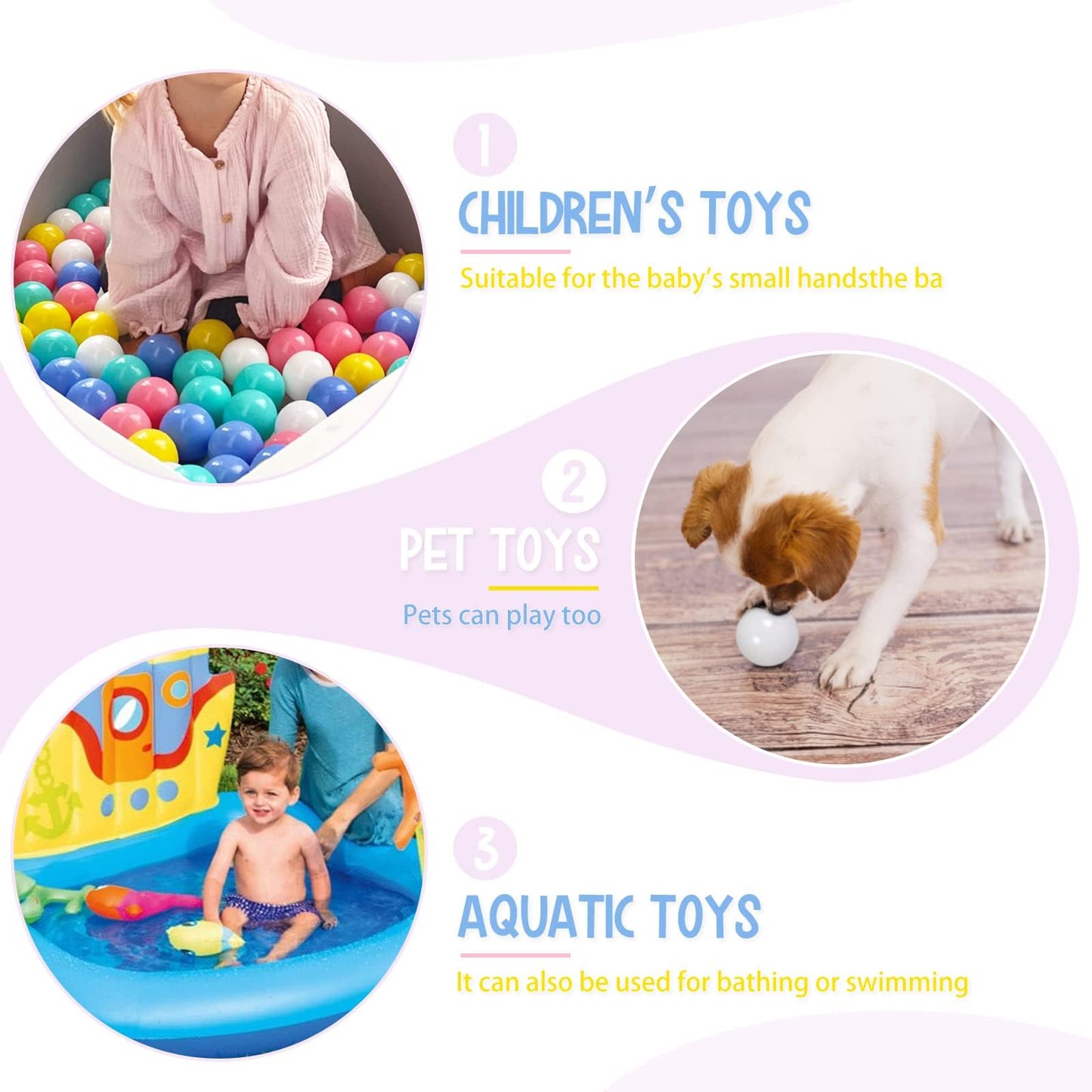 MODEREVE Ball Pit Balls 100-Pack – 2.17-inch, Crush-Proof & Non-Toxic