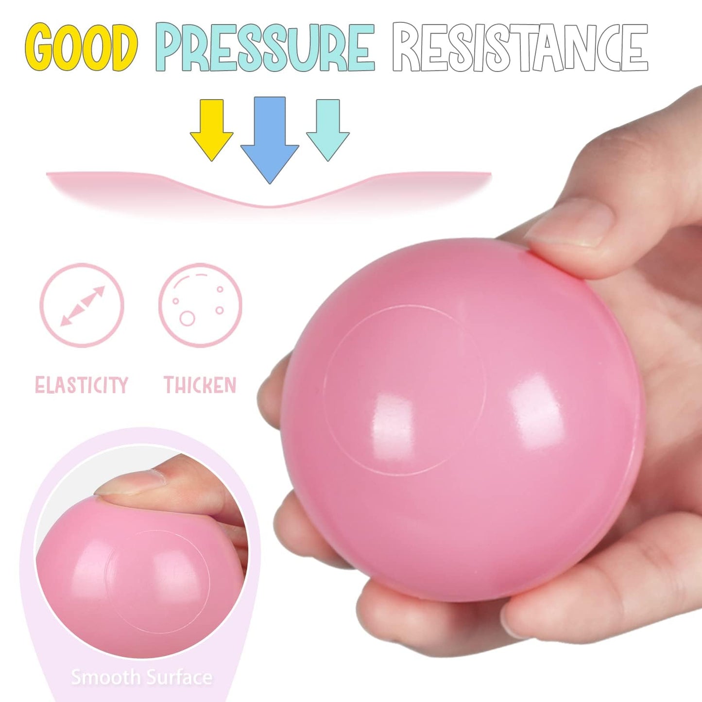 MODEREVE Ball Pit Balls 100-Pack – 2.17-inch, Crush-Proof & Non-Toxic