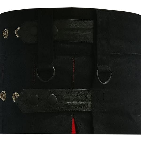 Modern Hybrid Wallace Tartan and Black Cotton Utility Kilt For Men