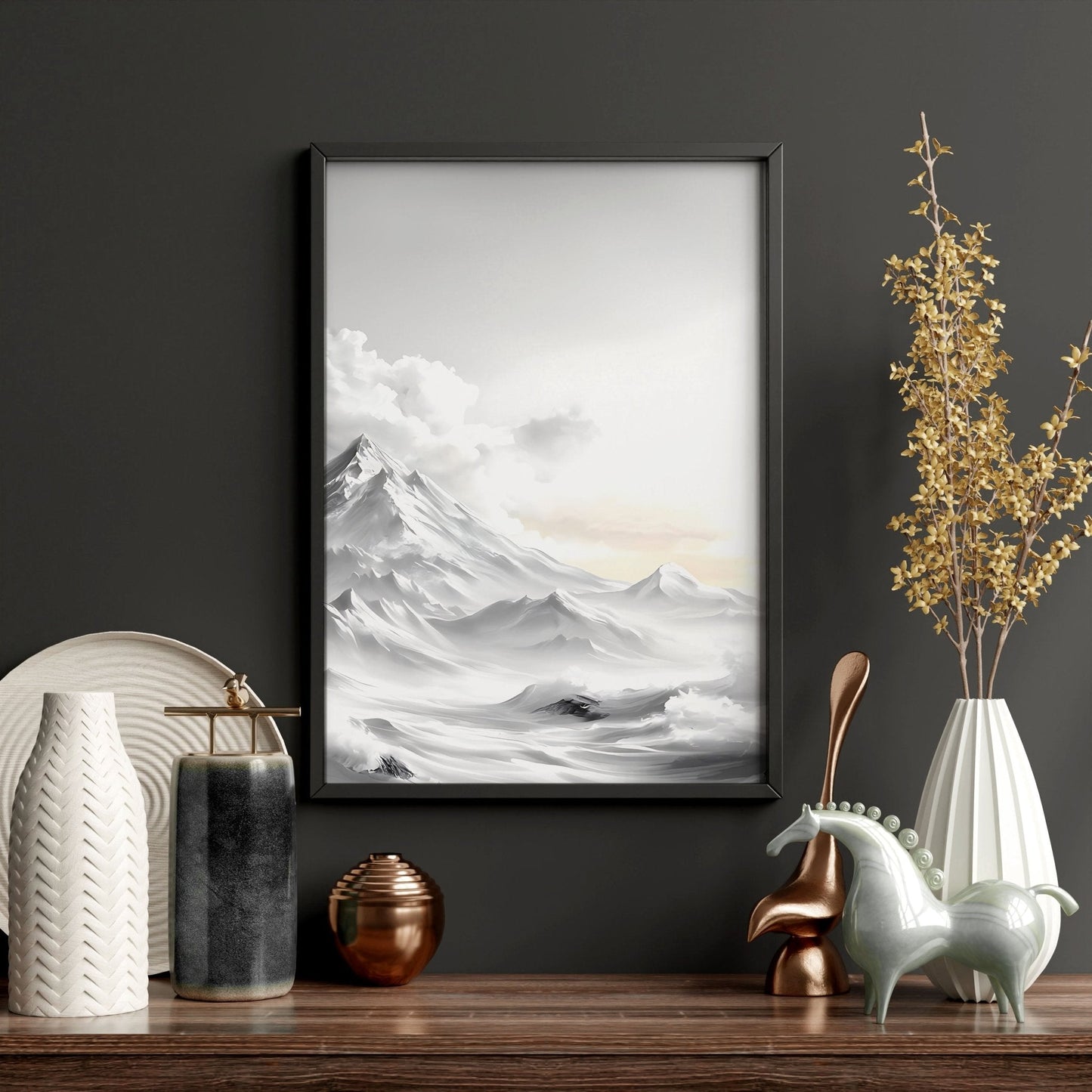 Modern Living Room Wall Decor | Set of 3 Asian Inspired Wall art Prints