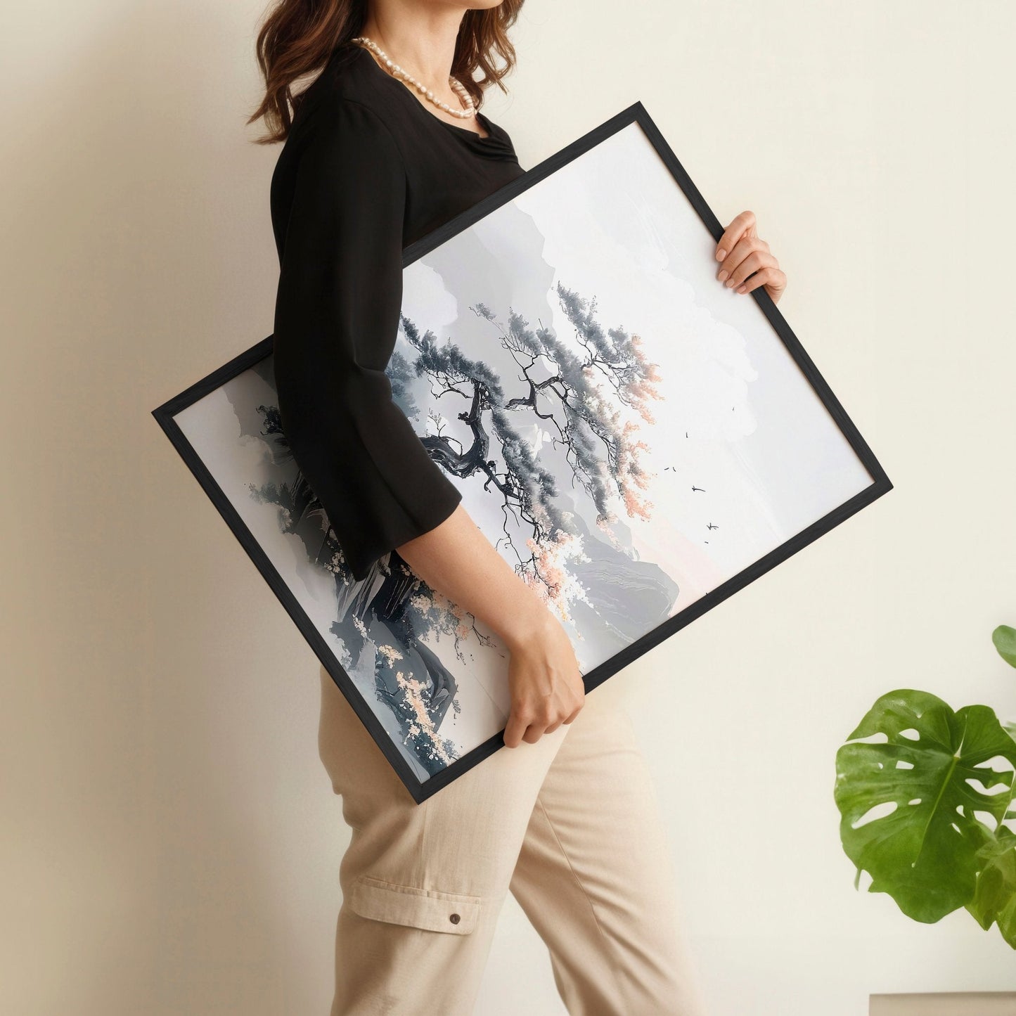 Modern Pictures For Living Room | Set of 3 Asian Inspired Wall art Prints