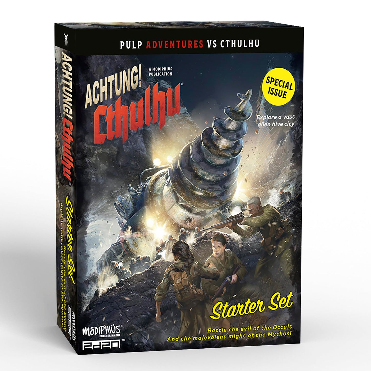 Modiphius Achtung! Cthulhu Starter Set – 2d20 RPG Boxed Set with Maps, Dice, and Pre-Generated Characters
