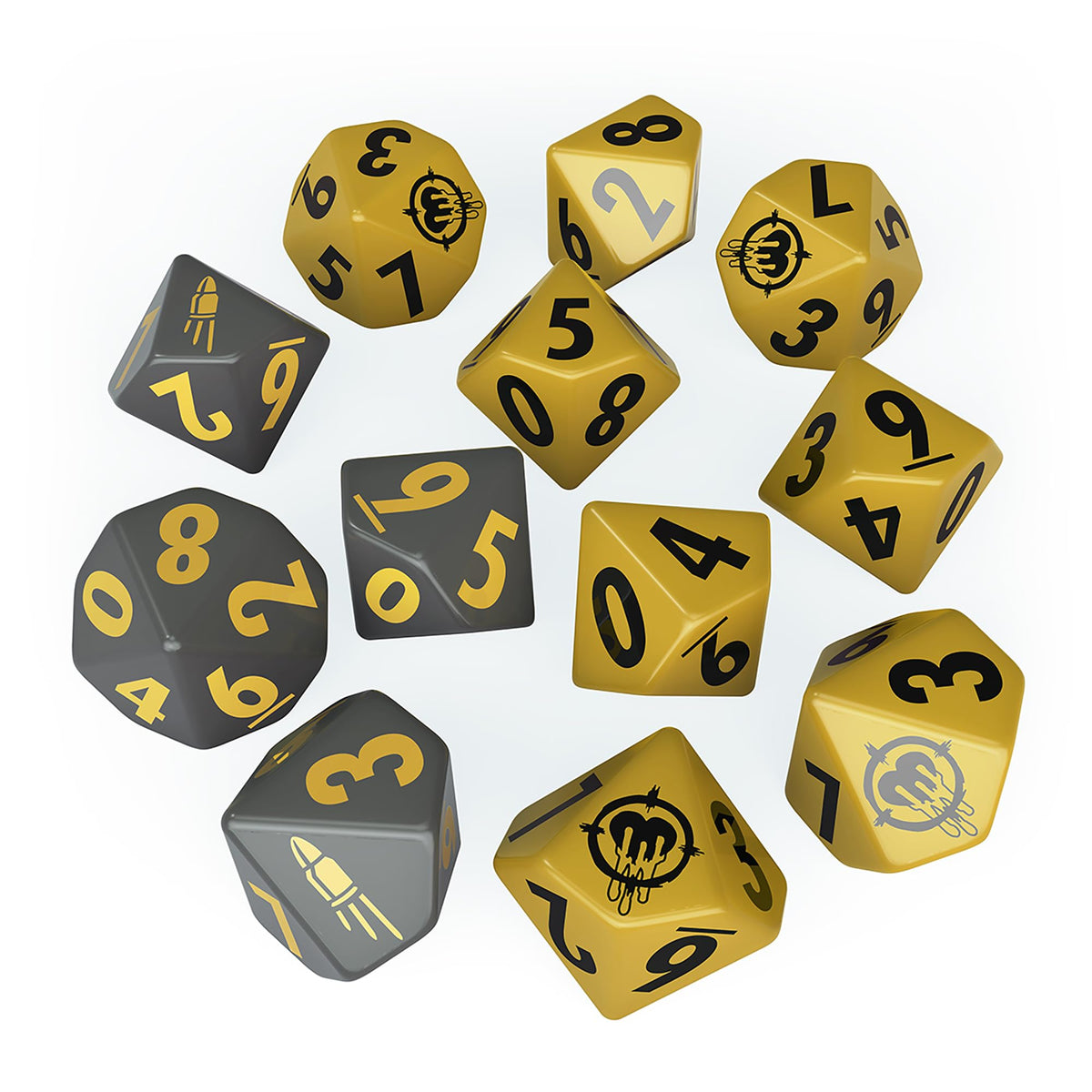 Modiphius Fallout Factions: Operators Dice Set – 12 Engraved Dice | Officially Licensed