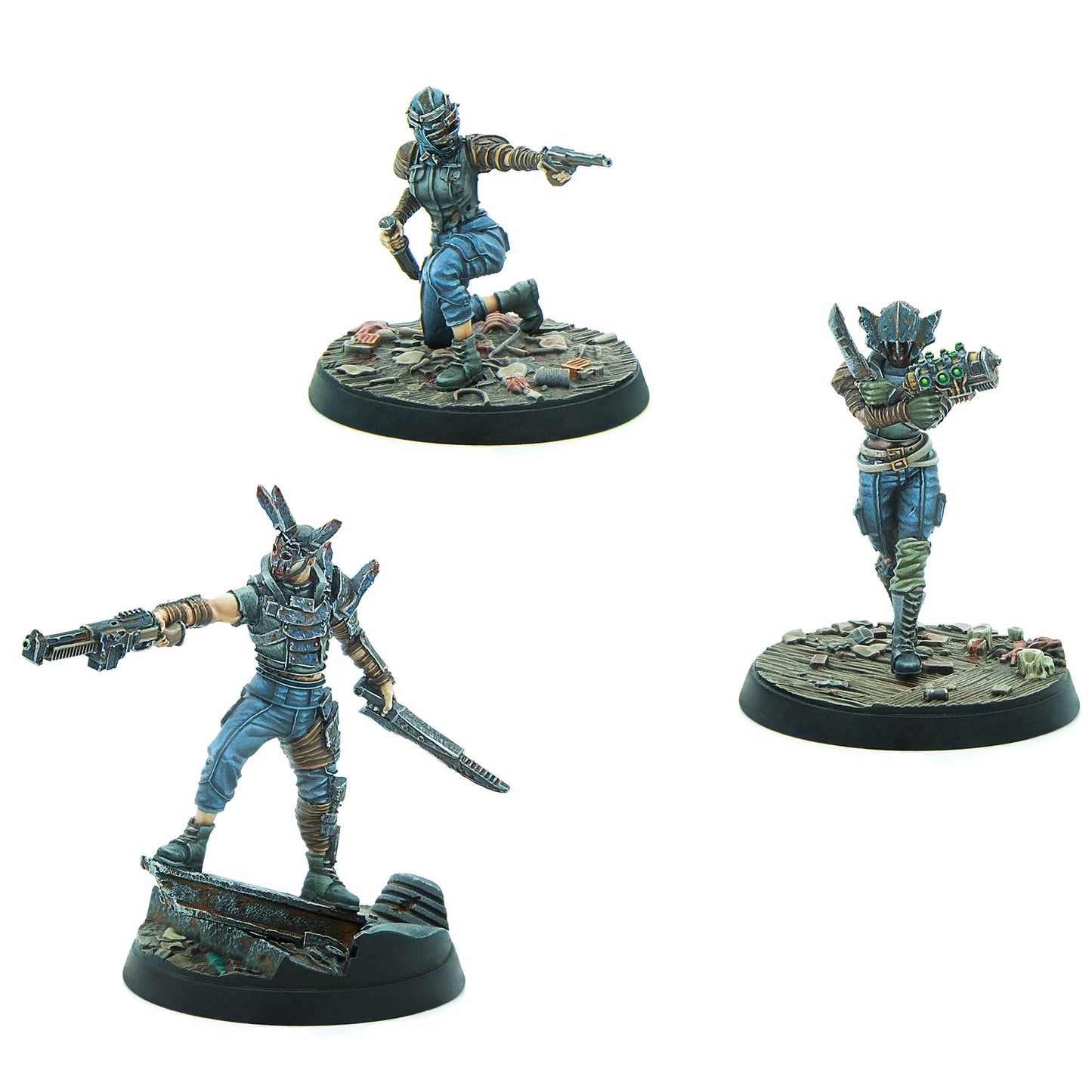 Modiphius Fallout Wasteland Warfare: Nuka World Disciples Leaders – 3 Resin Miniatures (Nisha, Dixie, Savoy)