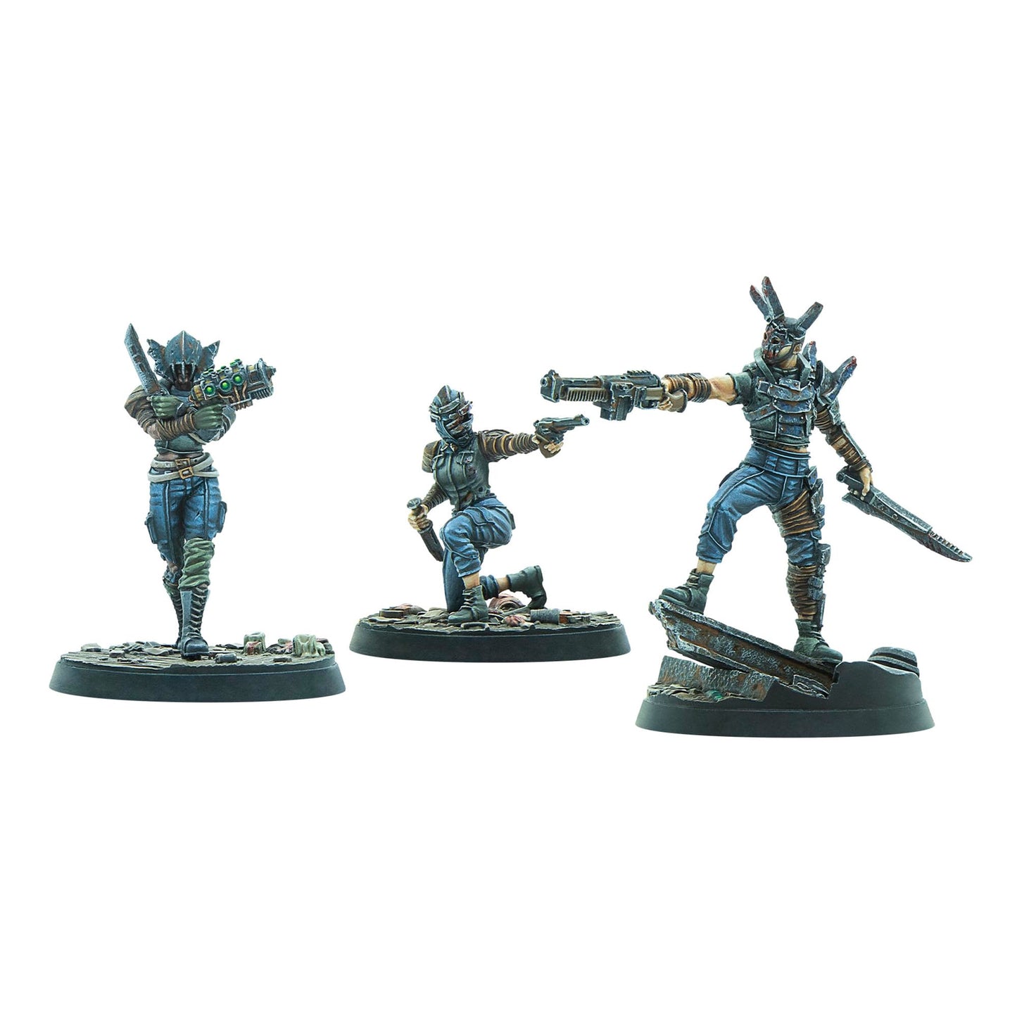 Modiphius Fallout Wasteland Warfare: Nuka World Disciples Leaders – 3 Resin Miniatures (Nisha, Dixie, Savoy)