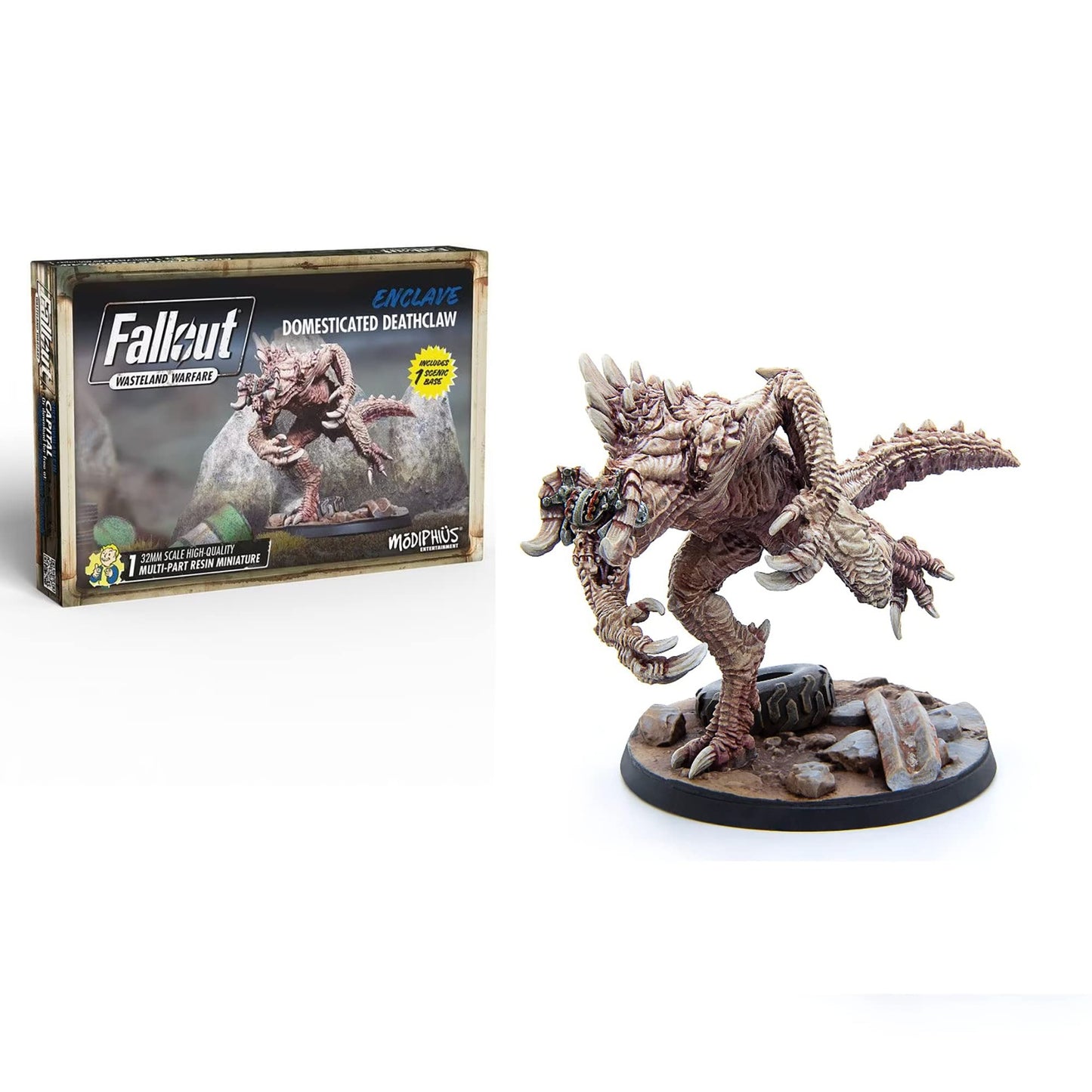 Modiphius Fallout Wasteland Warfare: Enclave-Domesticated Deathclaw Miniature (32mm) – Capital Wave