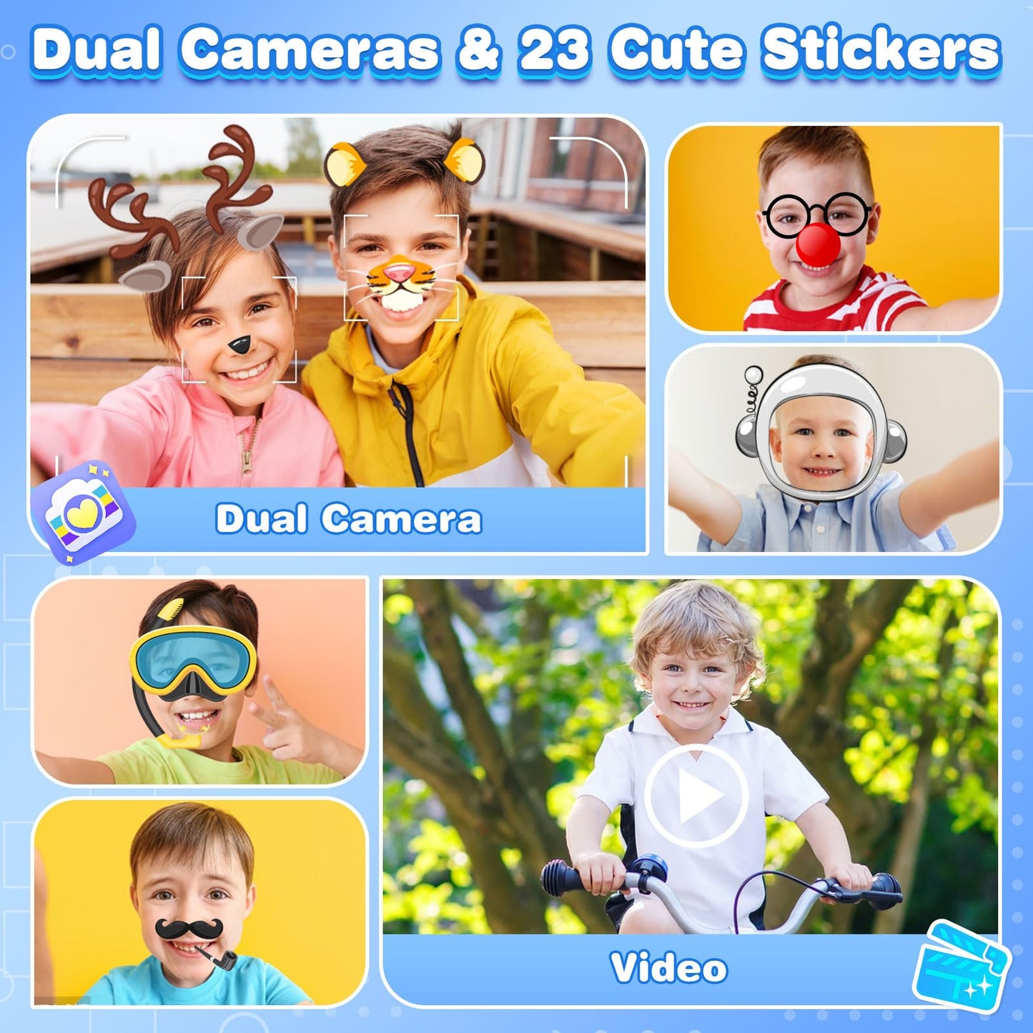 MOFGDNI Kids Phone: Dual Camera Toy Phone with Learning Games for Ages 3-8