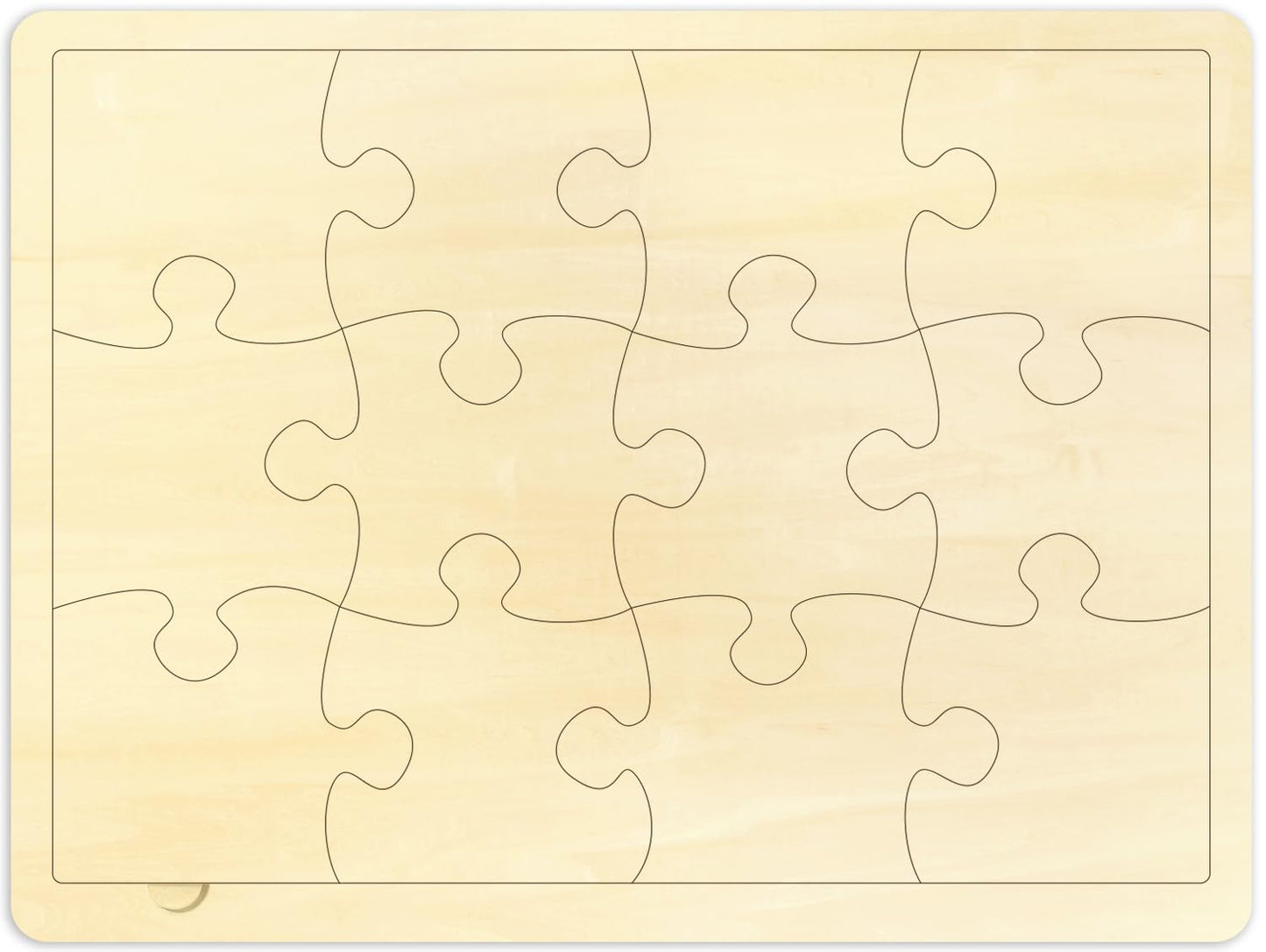 MoinKidz Blank Wooden Puzzle 12 Pieces Draw On Puzzle for Crafts and DIY
