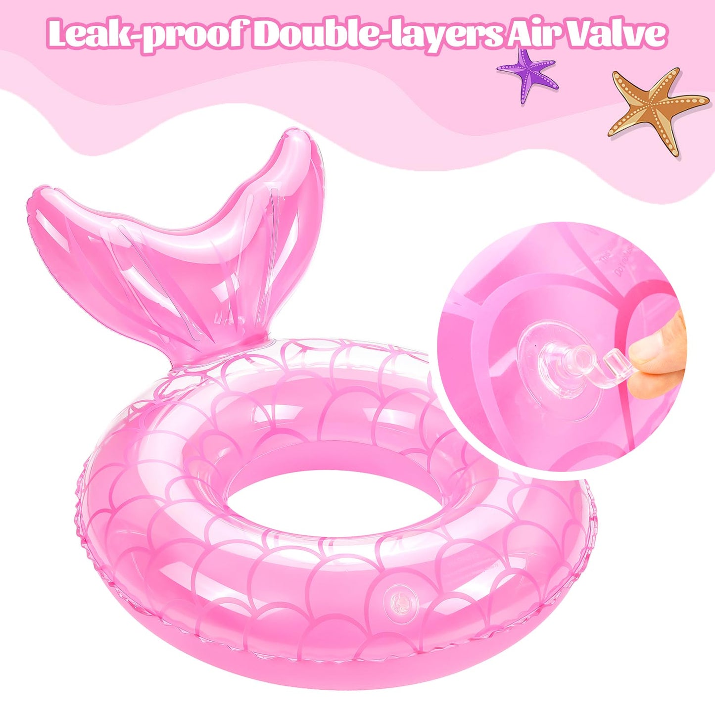 MoKo Inflatable Swimming Ring for Kids – Pink Pool Float Tube