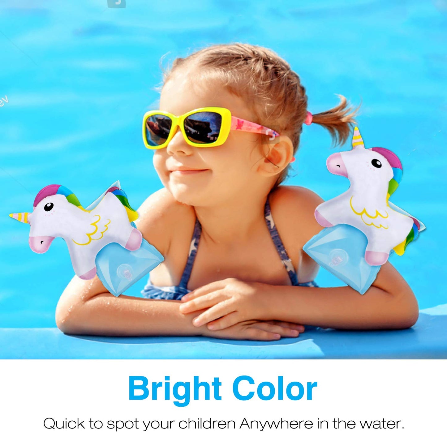 MoKo Swim Arm Bands for Kids – Unicorn Pattern Learn to Swim Floats