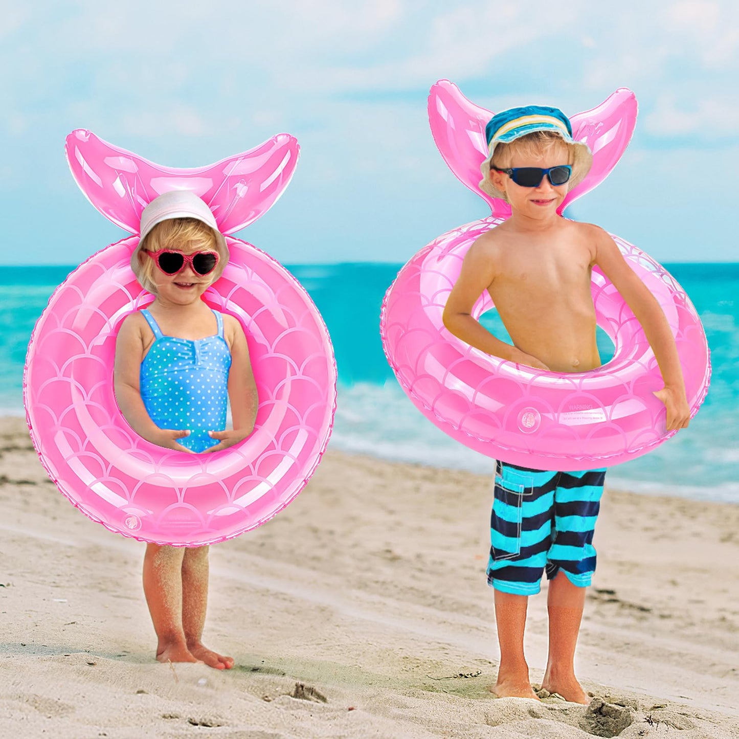 MoKo Inflatable Swimming Ring for Kids – Pink Pool Float Tube