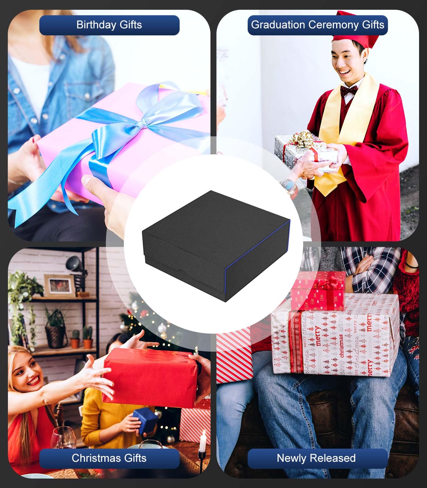 MoKo Trading Card Storage Box – 3000+ Capacity, 4 Card Supporters, 24 Dividers, Magnetic PU Leather Case