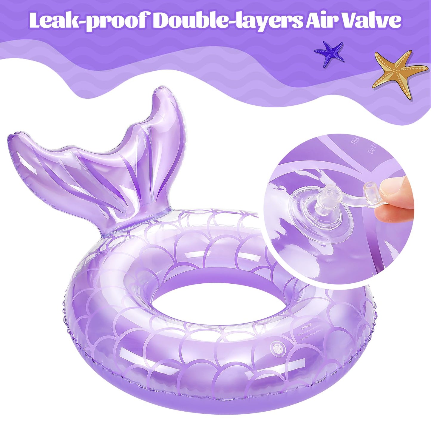 MoKo Inflatable Swimming Ring for Kids – Purple Pool Float with High Visibility & Durable PVC
