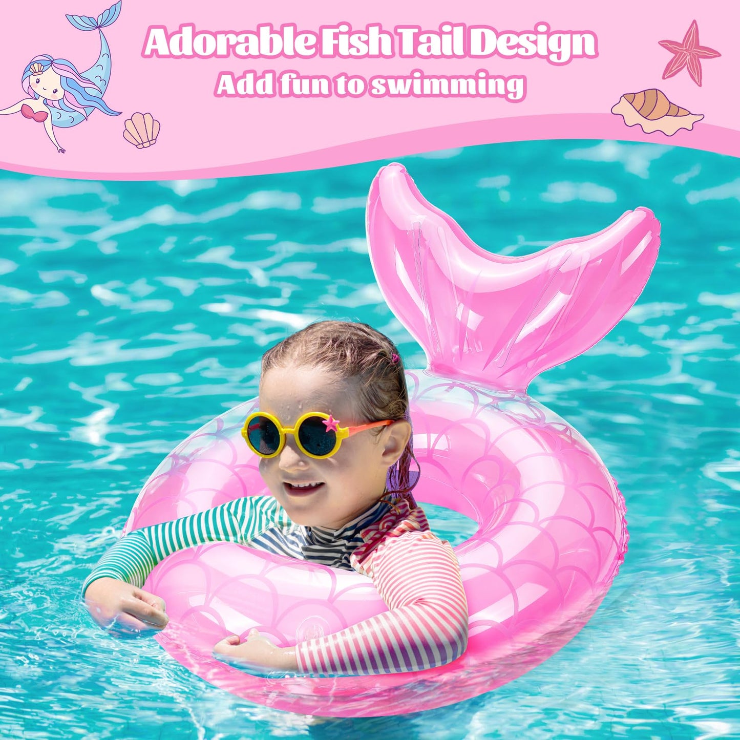 MoKo Inflatable Swimming Ring for Kids – Pink Pool Float Tube